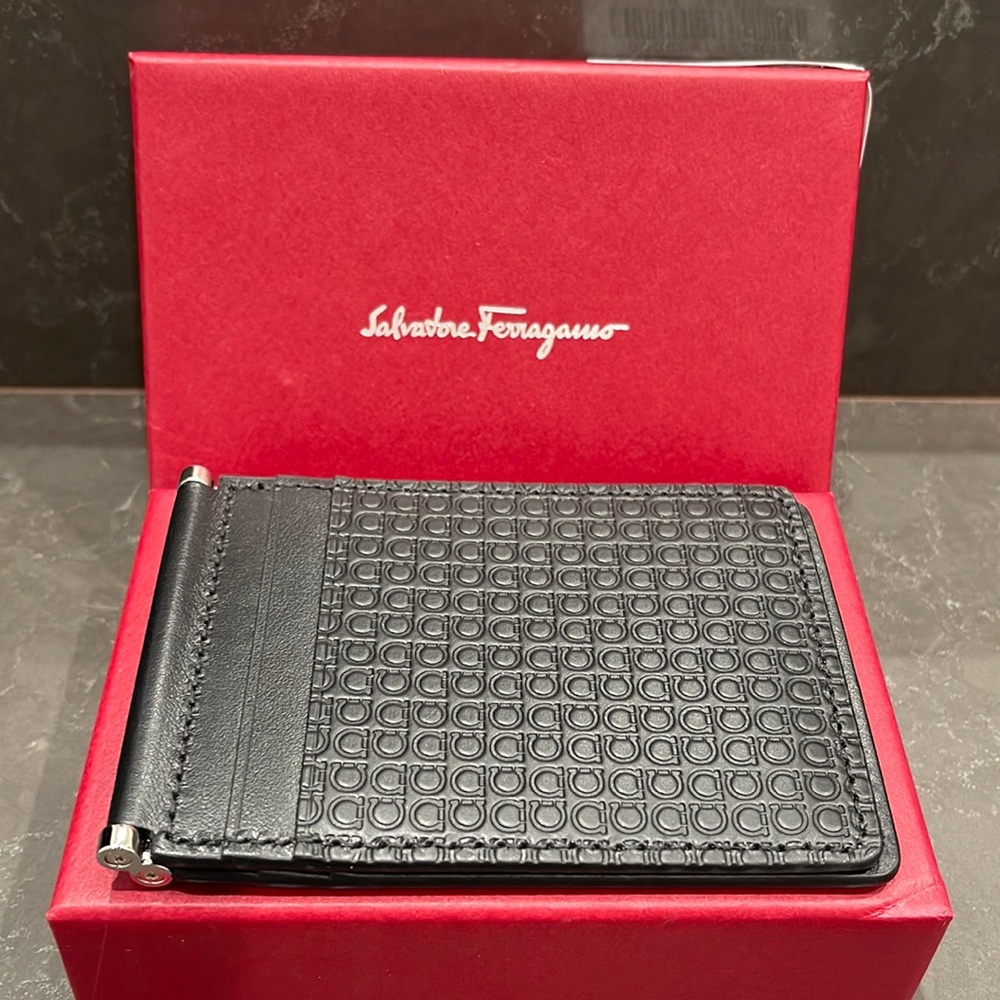 Salvatore Ferragamo money clip wallet brand new